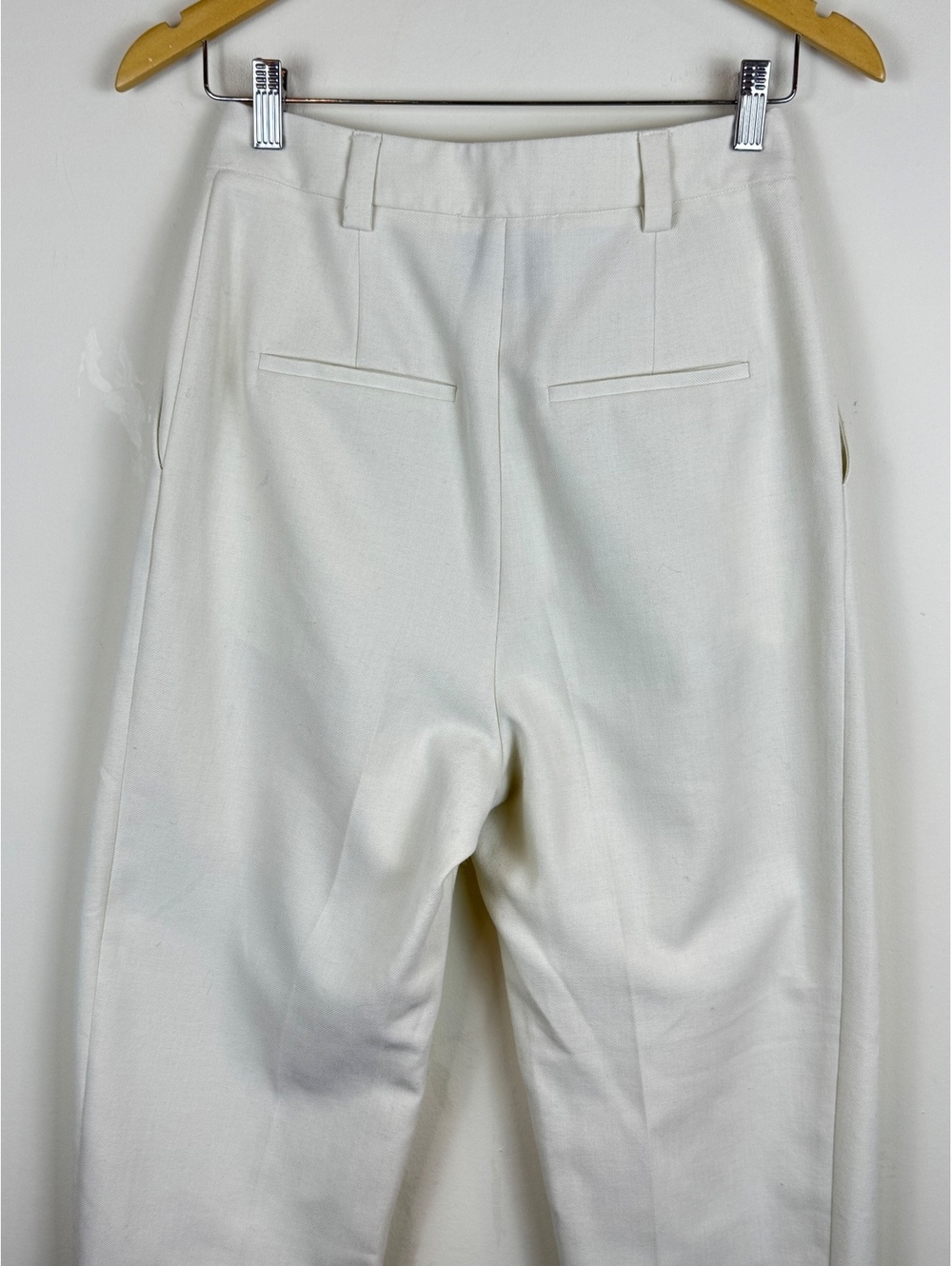 Les Coyotes de Paris Ivory High Rise Pleated Tailored Trousers Pants US 4 S - Picture 8 of 13